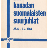 Finnish Canadian Grand Festival programme 1968