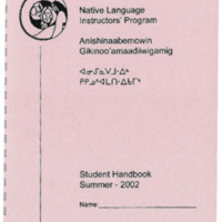 Native Language Instructors' Program - Student Handbook - 2002