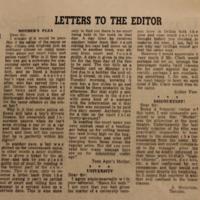Letters to the Editor - University,  Daily Packet and Times, June 8, 1965.