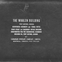 Photo album cover of the Whalen Business Block's construction